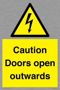 Caution Doors open outwards
